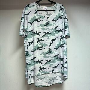 LuLaRoe Irma Camo in Purple, Green, Black Sz XL